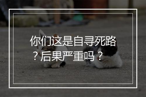 你们这是自寻死路？后果严重吗？