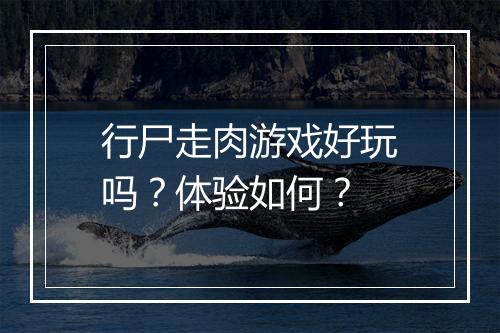 行尸走肉游戏好玩吗？体验如何？