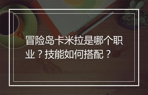 冒险岛卡米拉是哪个职业？技能如何搭配？