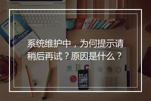 系统维护中，为何提示请稍后再试？原因是什么？
