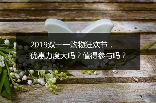 2019双十一购物狂欢节，优惠力度大吗？值得参与吗？