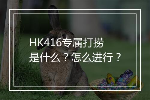 HK416专属打捞是什么？怎么进行？