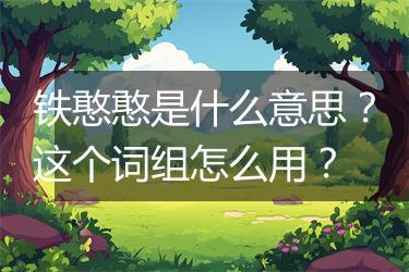 铁憨憨是什么意思？这个词组怎么用？