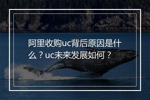 阿里收购uc背后原因是什么？uc未来发展如何？