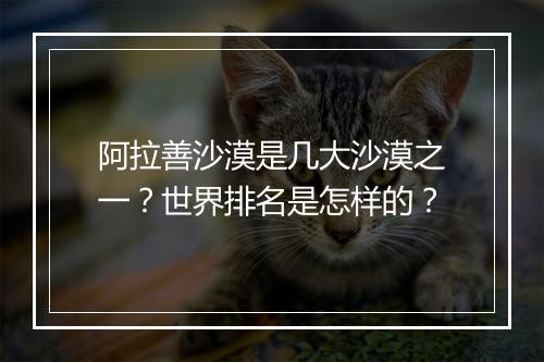 阿拉善沙漠是几大沙漠之一？世界排名是怎样的？