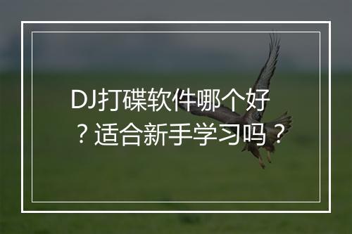 DJ打碟软件哪个好？适合新手学习吗？