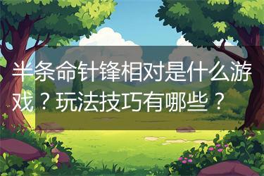 半条命针锋相对是什么游戏？玩法技巧有哪些？