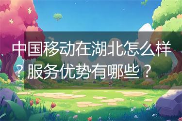 中国移动在湖北怎么样？服务优势有哪些？