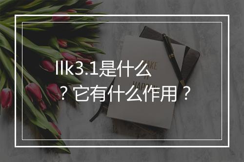 llk3.1是什么？它有什么作用？
