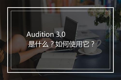 Audition 3.0 是什么？如何使用它？