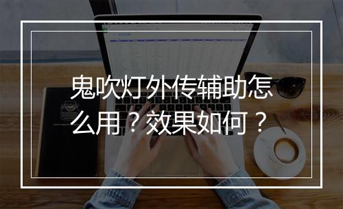 鬼吹灯外传辅助怎么用？效果如何？