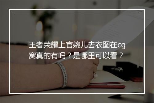 王者荣耀上官婉儿去衣图在cg窝真的有吗？是哪里可以看？