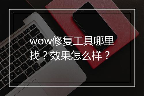 wow修复工具哪里找？效果怎么样？