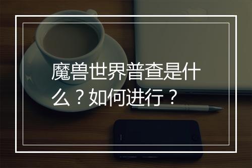 魔兽世界普查是什么？如何进行？