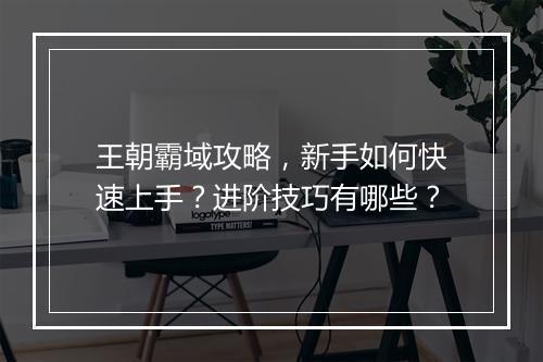 王朝霸域攻略，新手如何快速上手？进阶技巧有哪些？