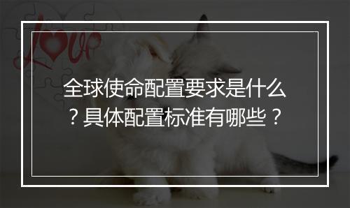全球使命配置要求是什么？具体配置标准有哪些？