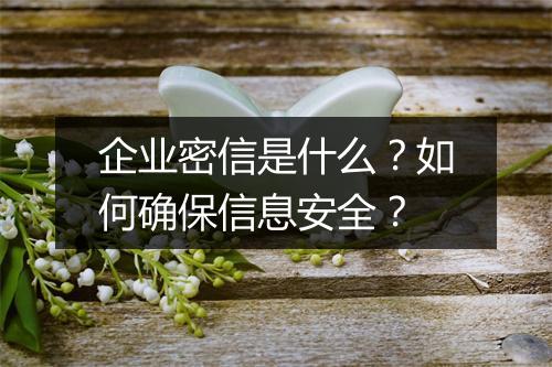 企业密信是什么？如何确保信息安全？