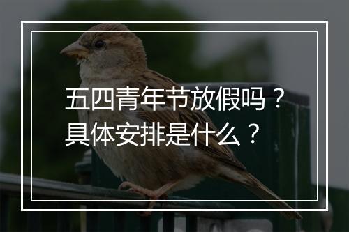 五四青年节放假吗？具体安排是什么？