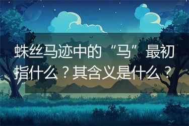 蛛丝马迹中的“马”最初指什么？其含义是什么？
