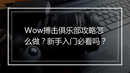 Wow搏击俱乐部攻略怎么做？新手入门必看吗？