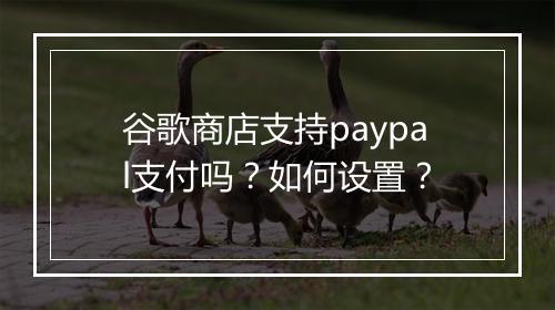 谷歌商店支持paypal支付吗？如何设置？