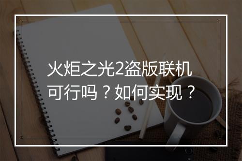 火炬之光2盗版联机可行吗？如何实现？