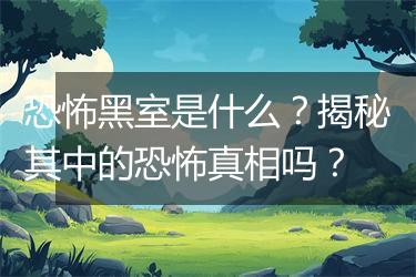 恐怖黑室是什么？揭秘其中的恐怖真相吗？