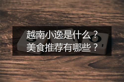 越南小逸是什么？美食推荐有哪些？