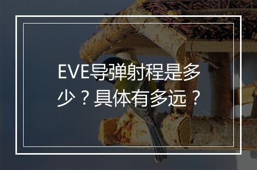 EVE导弹射程是多少？具体有多远？