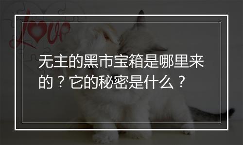 无主的黑市宝箱是哪里来的？它的秘密是什么？