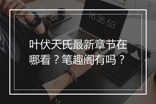 叶伏天氏最新章节在哪看？笔趣阁有吗？
