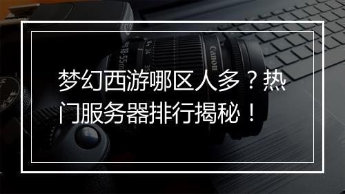 梦幻西游哪区人多？热门服务器排行揭秘！