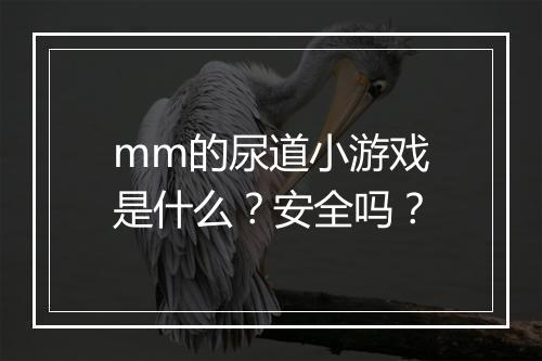 mm的尿道小游戏是什么？安全吗？