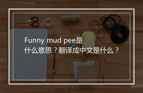 Funny mud pee是什么意思？翻译成中文是什么？