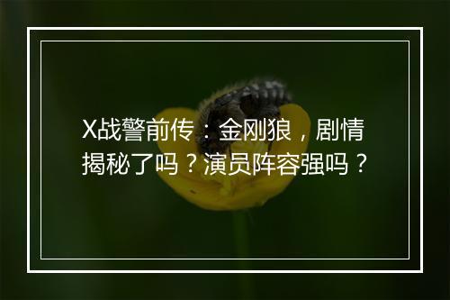 X战警前传：金刚狼，剧情揭秘了吗？演员阵容强吗？