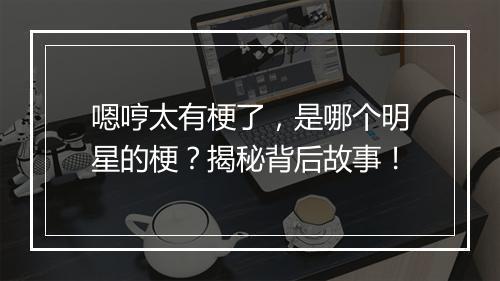 嗯哼太有梗了，是哪个明星的梗？揭秘背后故事！
