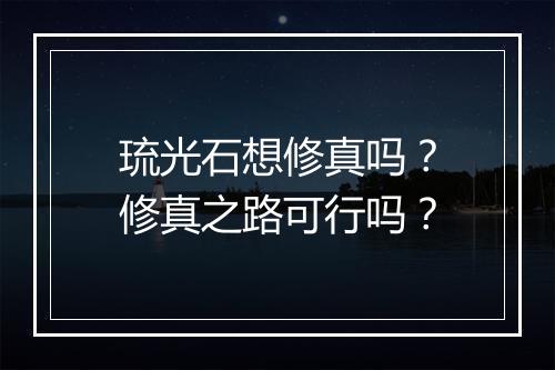 琉光石想修真吗？修真之路可行吗？