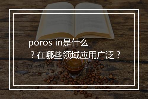 poros in是什么？在哪些领域应用广泛？