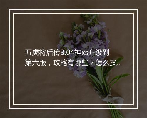 五虎将后传3.04神xs升级到第六版，攻略有哪些？怎么操作？