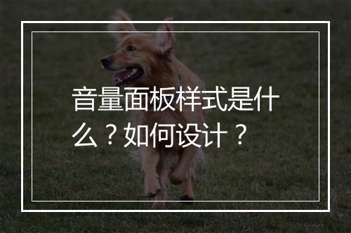 音量面板样式是什么？如何设计？