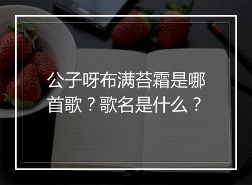 公子呀布满苔霜是哪首歌？歌名是什么？