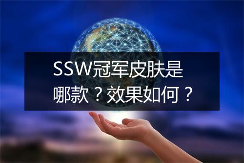 SSW冠军皮肤是哪款？效果如何？