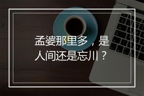 孟婆那里多，是人间还是忘川？