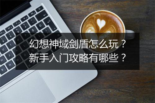 幻想神域剑盾怎么玩？新手入门攻略有哪些？