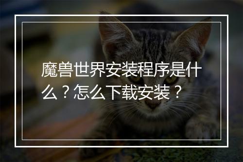 魔兽世界安装程序是什么？怎么下载安装？