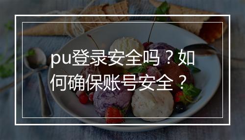 pu登录安全吗？如何确保账号安全？
