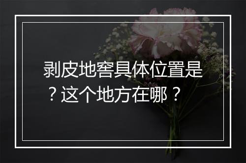 剥皮地窖具体位置是？这个地方在哪？