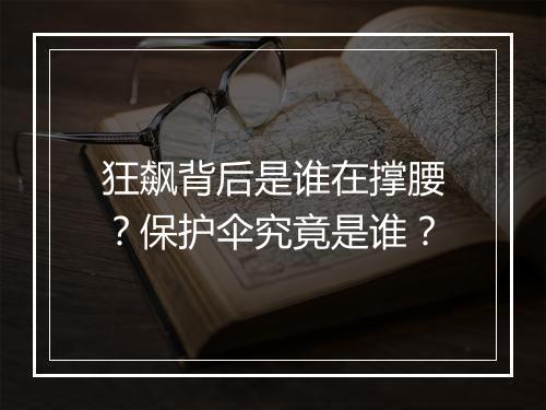 狂飙背后是谁在撑腰？保护伞究竟是谁？
