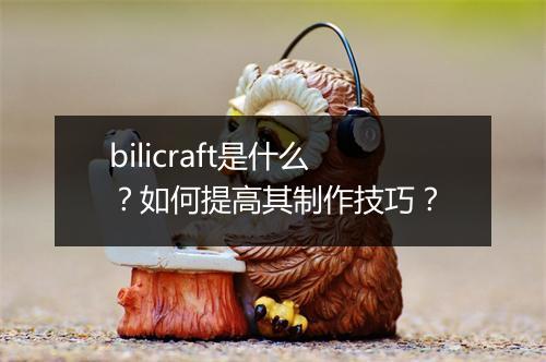 bilicraft是什么？如何提高其制作技巧？
