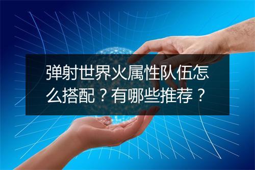 弹射世界火属性队伍怎么搭配？有哪些推荐？